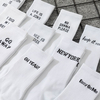 high quality New women Letter Jacquard Series White Cotton Socks Street Sports Hip Hop Fashion Unisex Crew College Style 