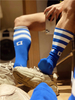  Men's Socks Three Bars Striped High Tube Socks Football Basketball Comfortable Running Sports 