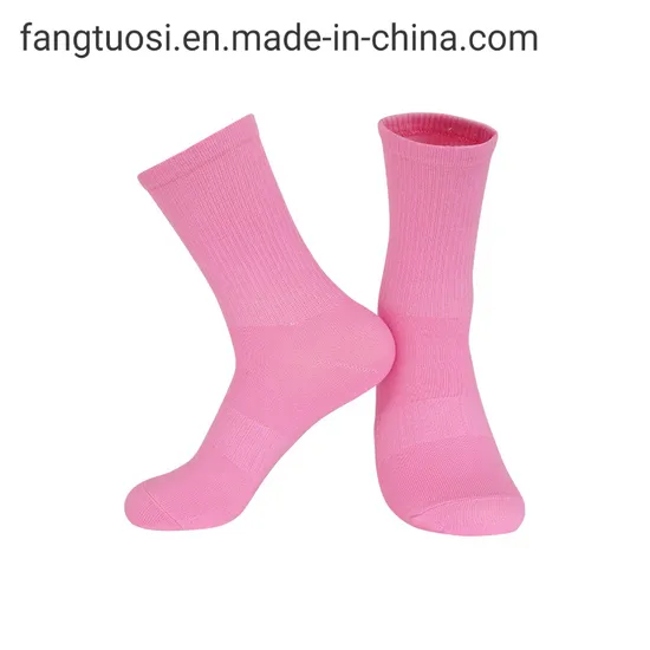 Customized Logo Breathable Crew Women Solid Soccer Socks Men Soccer Basketball Sports Colorful Cotton Support Socks