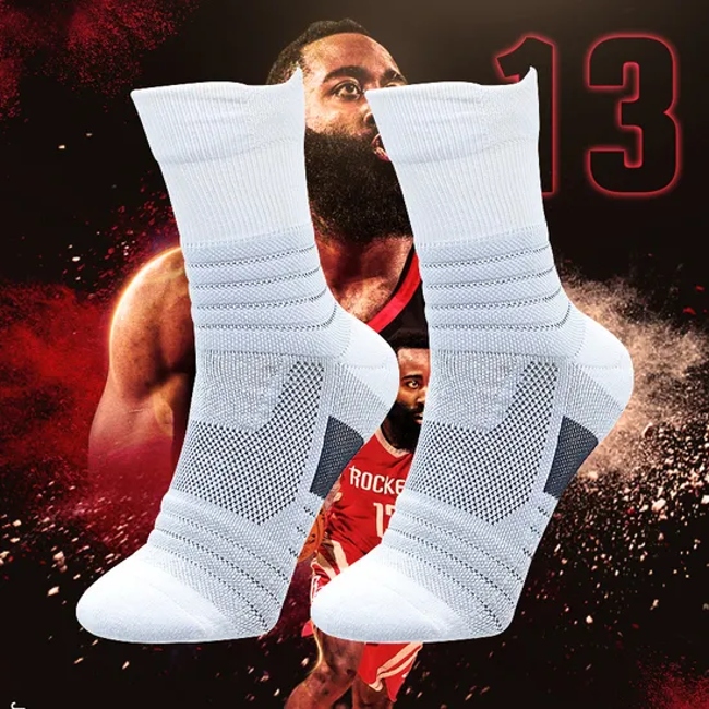 Basketball Men, Cushioned Athletic Crew for Men Women, Protective Elite, Sports Socks Cycling