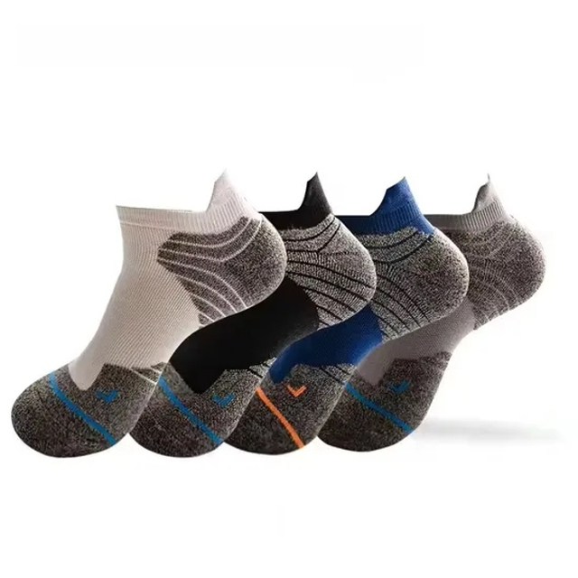 Wholesale High Quality Terry Crew Cotton Non-Slip Ankle Sock Casual Custom Basketball Socks Short Socks for Men