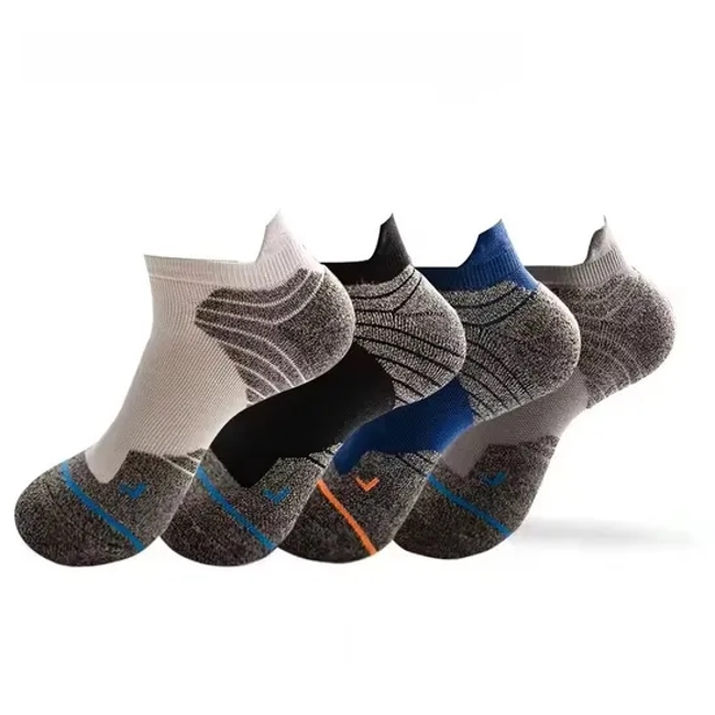 Wholesale High Quality Terry Crew Cotton Non-Slip Ankle Sock Casual Custom Basketball Socks Short Socks for Men
