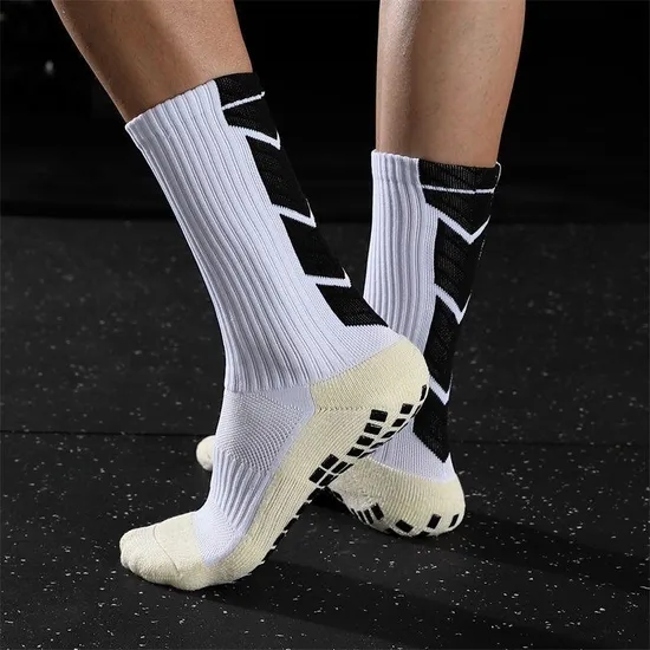 Athletic Sock Non-Slip Sport Socks for Men Women Non-Skid Long Compression Crew Colorful Socks with Grips