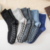 Coral Velvet Socks Men′s Winter Thick Half Side Solid Color Warm Socks