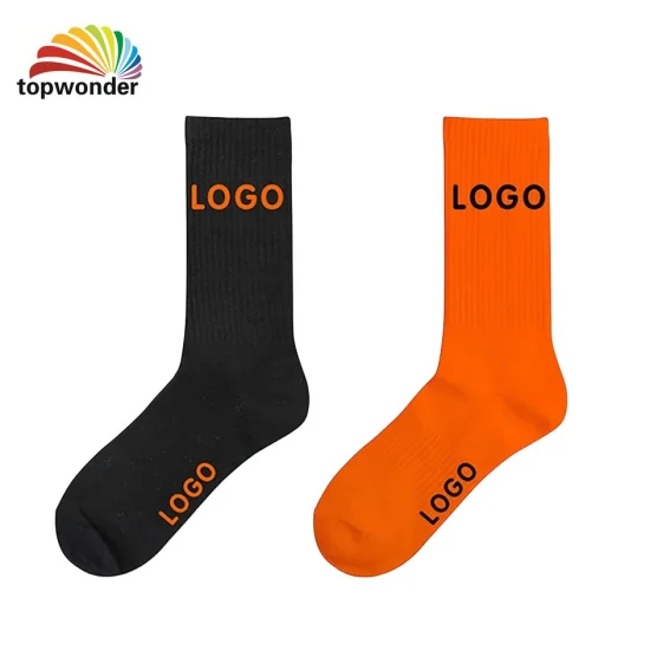 Customize and Wholesale Sports Striped Logo Sock with Various Logos in Many Colors and Sizes