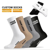 Professional OEM Low MOQ High Quality Cotton Packaging Men Custom Logo Crew Socks