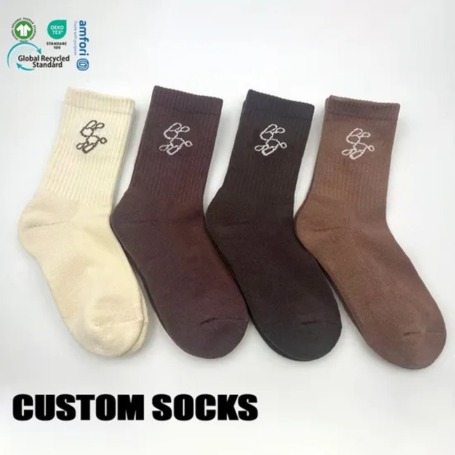 Manufacturer Cotton Low MOQ Crew Athletic Custom Logo Brand Embroidery Cycling Running Women Unisex Men Sporty Cushion Socks