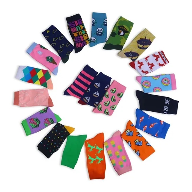 Wholesale Custom Designer Socks High Quality Bamboo Cotton Logo Sock Custom Colorful Happy Crew Men Socks