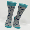 China Supplierssoft Breathable High Elastic Cotton Colorful Happy Design Aop Men Crew Socks