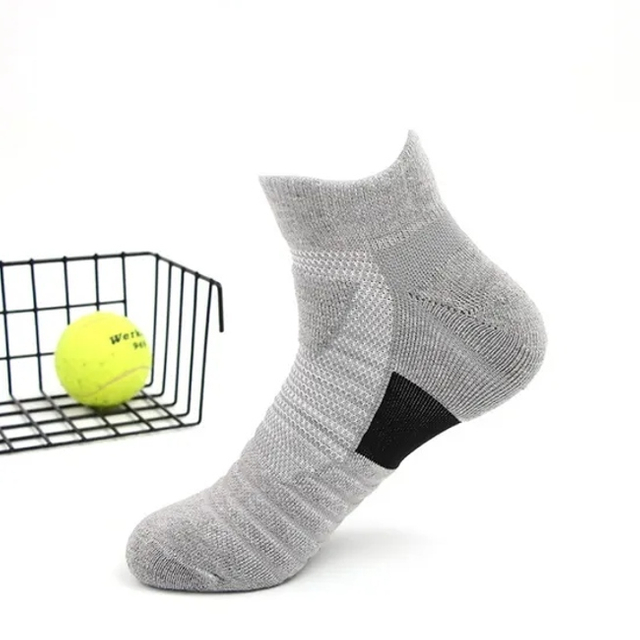Breathable Athletic Crew Socks with High Elasticity for Men