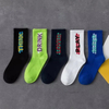 Socks Blue Crew Fashion Black Letter Solid Color Socks Sports for Men