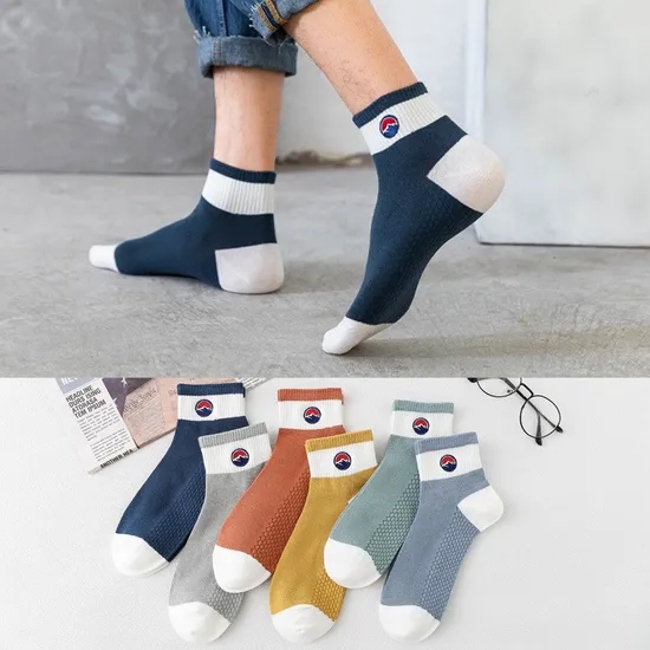 White Grey Black School Socks Uniform Manufacturers Polyester Socks Unisex Socks Wholesale of Sports Anti-Odor Shallow-Mouth All-Season Boat Socks for Men