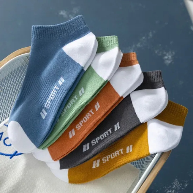 White Grey Black School Socks Uniform Manufacturers Polyester Socks Unisex Socks Wholesale of Sports Anti-Odor Shallow-Mouth All-Season Boat Socks for Men