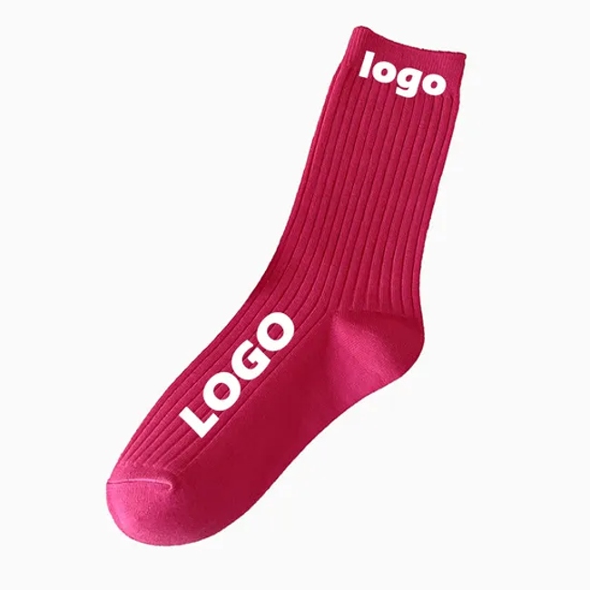 Hot Sale Design Your Logo Woman and Man Socks Customized Embroidered Fashion Popular Running Basketball Crew Socks
