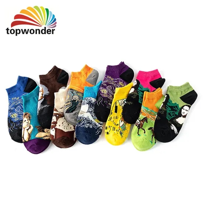 Wholesale and Customize All Designs of Oil Painting Sock, Boat Sock, Low Ankle Sock, Summer Sock in Many Colors, Sizes and Material