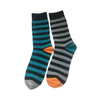 Antibacterial Soft Breathable High Elastic Cotton Colorful Stripe Men Ankle Crew Socks