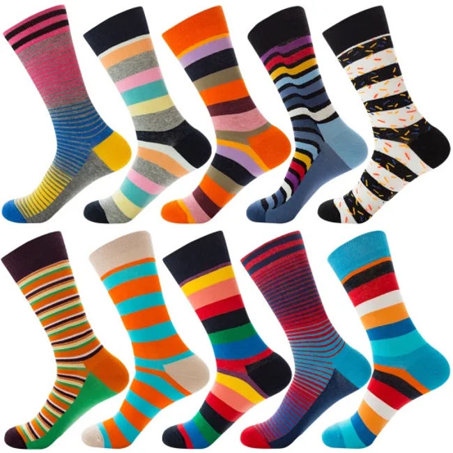 Make Your Own Custom Logo 100% Cotton Chaussette Business Men Crew Happy Funny Crazied Colorful Socks for Men