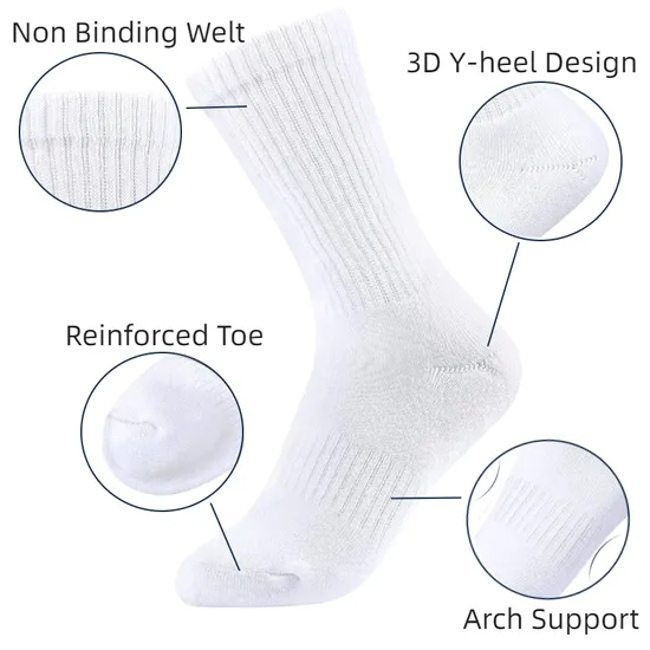 Custom Logo Crew Unisex Basketball for Men Grip Custom Anti-Slip Black Gym Socks