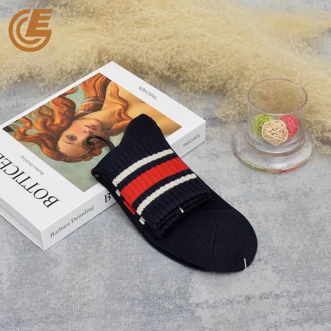 Wholesale Cotton Striped Breathable Men′s Crew Socks Manufacturer