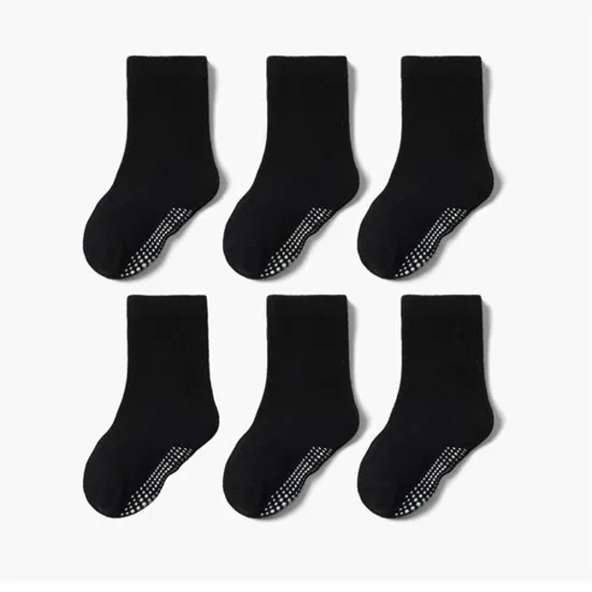 Wholesale Custom Infant Kids Baby Newborn Cotton Anti Slip Soft Basic Slipper Socks