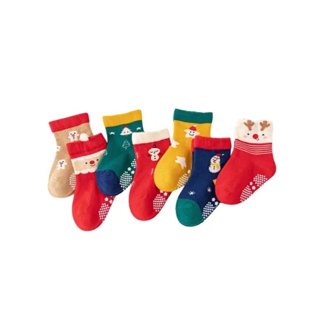 Hot Sale Winter Baby Cotton Children Anti Slip Kids Christmas Cartoon Socks