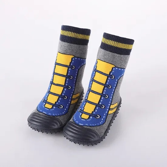 New Arrival Wholesale Custom Cute Baby Anti Slip Soft Rubber Shoe Socks