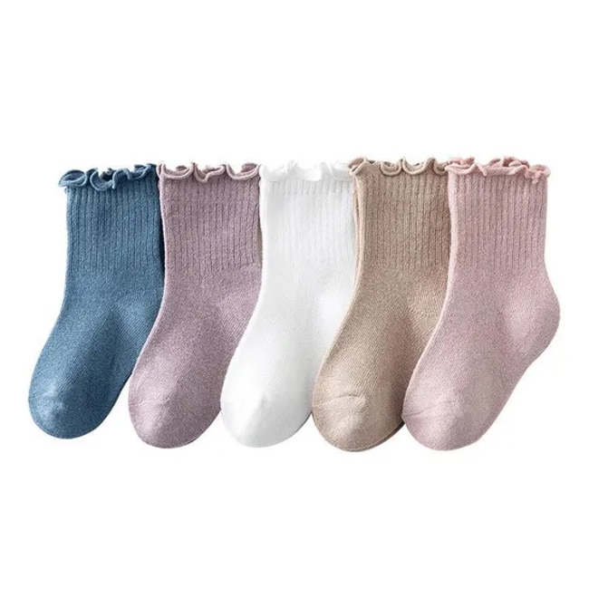 Daily Candy Color Kids Girls Boys Ruffle Edge Toddler Baby Socks
