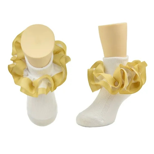 Wholesale Children′s Ruffled Baby Cotton Socks Girls D Big Petal Princess Dance Socks