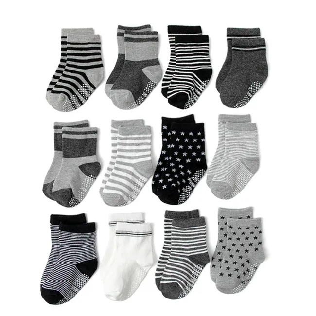  Hot Spring No Slip Kids Daily Crew Socks for Toddler Babies