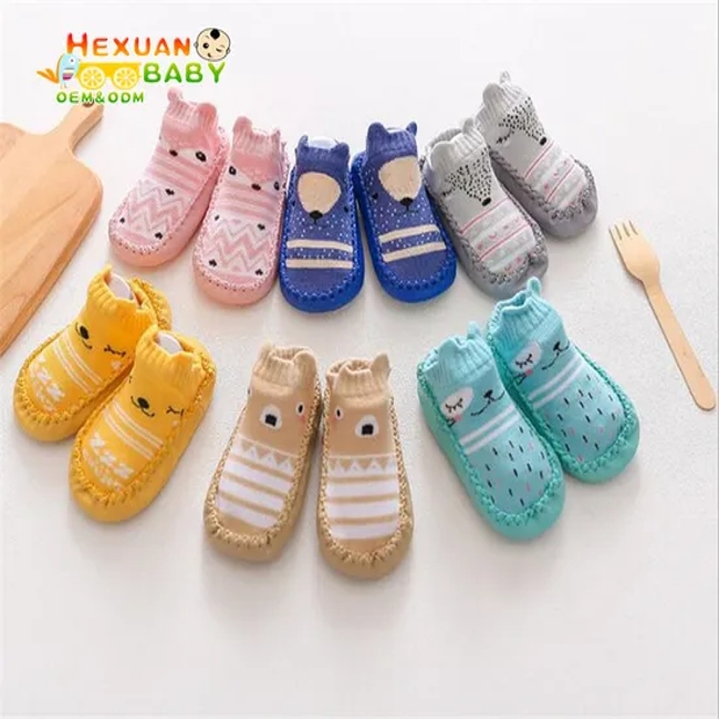 Sock Shoes Baby Boy Rubber Sole Summer Skidders Infant Toddler Breathable New Kids Cotton Sock Shoes
