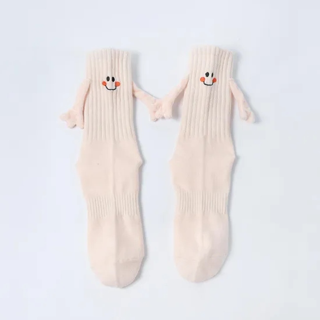 Valentines Day Gifts Magnetic Baby Boys Girls Hand in Hand Funny Men′s Socks