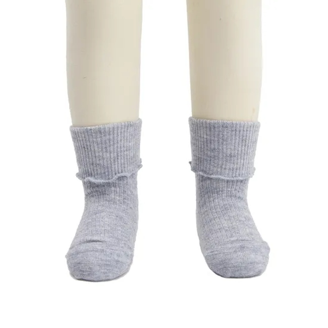 Children Baby Kids Wholesale Custom Cotton Fold Ruffle Crew Socks