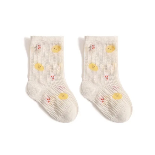 Summer Ice Mesh Boneless Cartoon Cute Boys Girls MID Tube Baby Cotton Socks
