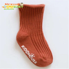 Custom Embroidered Smile Face Baby Crew Socks Premium Cotton Toddler Kids Slouch Socks