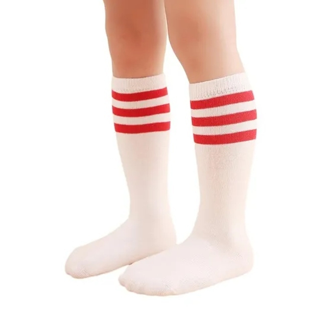 Soft Cotton Strip Socks for Young Students