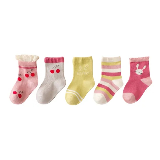 Anti Bacterial Breathable Skin Friendly Babies Fashion Lovely Cute Cotton Ankle Crew Soft Little Sock