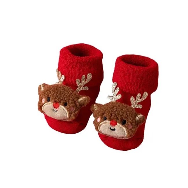 Kids Children Socks for Girls Boys Non Slip Print Cotton Toddler Baby Christmas Socks for Newborns Infant Short Socks Clothing