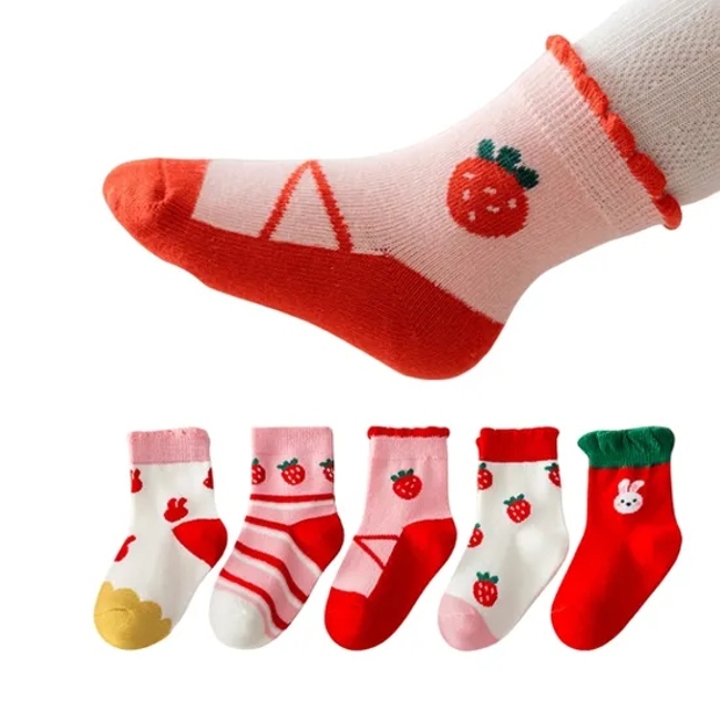Anti Bacterial Breathable Skin Friendly Babies Fashion Lovely Cute Cotton Ankle Crew Soft Little Sock