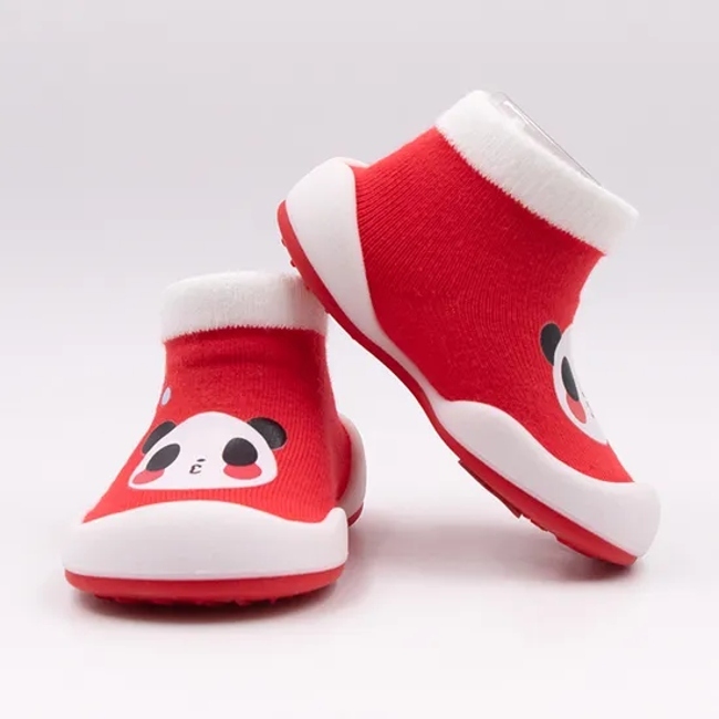 Custom Cute D Animal Pattern Toddler Baby Antislip Floor Shoes Socks with Rubber Bottom