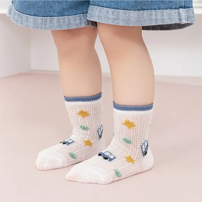 Fashion Summer Cute Baby Kids Breathable Cotton Anti Bacterial Socks