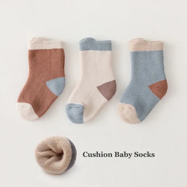 Baby Ankle Socks Toddler Infant Cotton Cushion Crew Fuzzy Warm Baby Socks