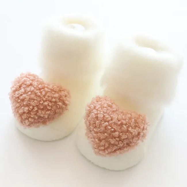 Thickened Anti Slip Baby Socks Stereo Doll Baby Socks Brushing Hair Rims of Newborn Floor Socks Shoes Happy Socks PED Love Cute Kids Sock