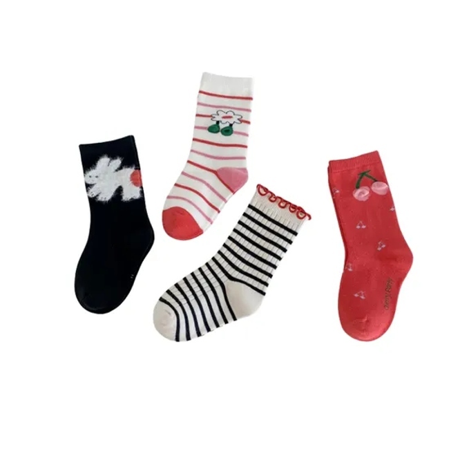 Anti Bacterial Breathable Skin Friendly Babies Fashion Lovely Cute Cotton Ankle Crew Soft Little Sock