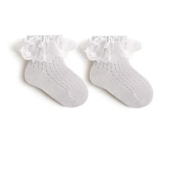 Baby Lace Socks Newborns Baby Sweat Releasing Classic Cotton Lace Crew Socks