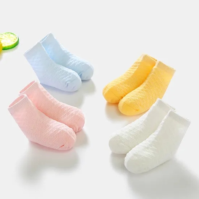 Wholesale Summer Toddler Combed Cotton Anti Slip Socks Baby Socks