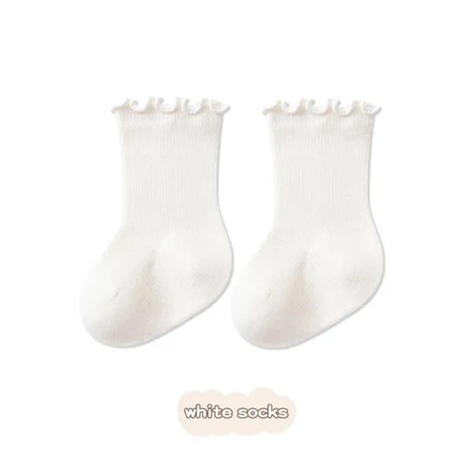 Factory Customization Baby Cotton Solid Color Calf Socks Thick Warm Knee High Socks Baby Winter Socks for Newborn