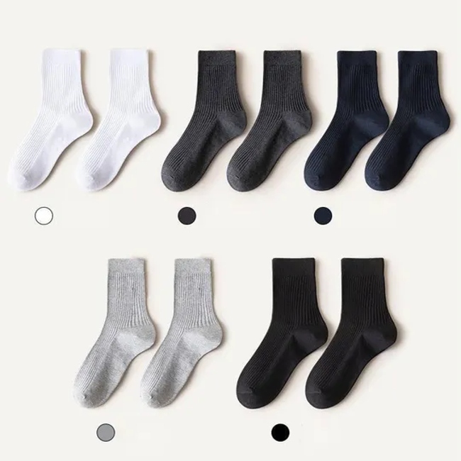Wholeseller Customized Mens Breathable Business Ribbed Cotton Formal Crew Stocking Socks