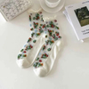 Transparent MID-Calf Socks, Women′s Crystal Socks, Ultra-Thin, Popular Women′s Socks for Spring and Summer, Korean-Style Flower Glass Fiber Cotton Socks