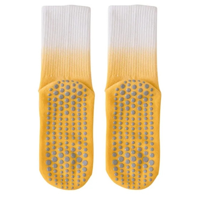 Wholesale Customization Cotton Silicone Dots Tie Dye Pilates Women Yoga Crew Socks