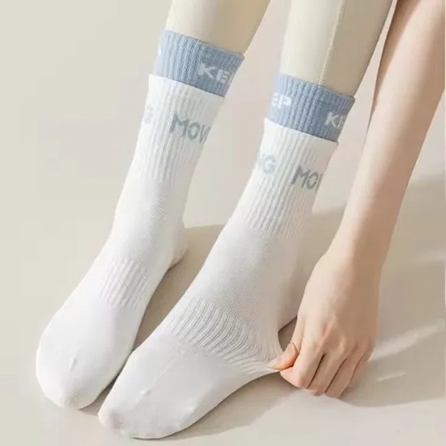 Gym Women Cotton Crew Non Slip Yoga Grip Anti-Slip Pilates Socks
